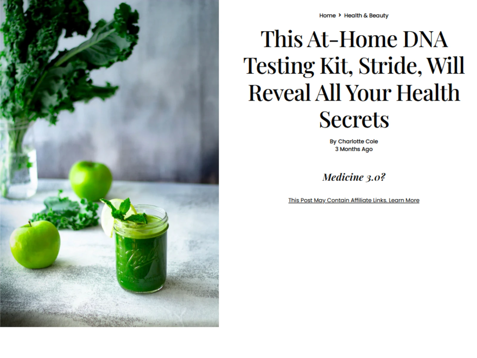 Country & Town House: This At-Home DNA Testing Kit, Stride, Will Reveal All Your Health Secrets