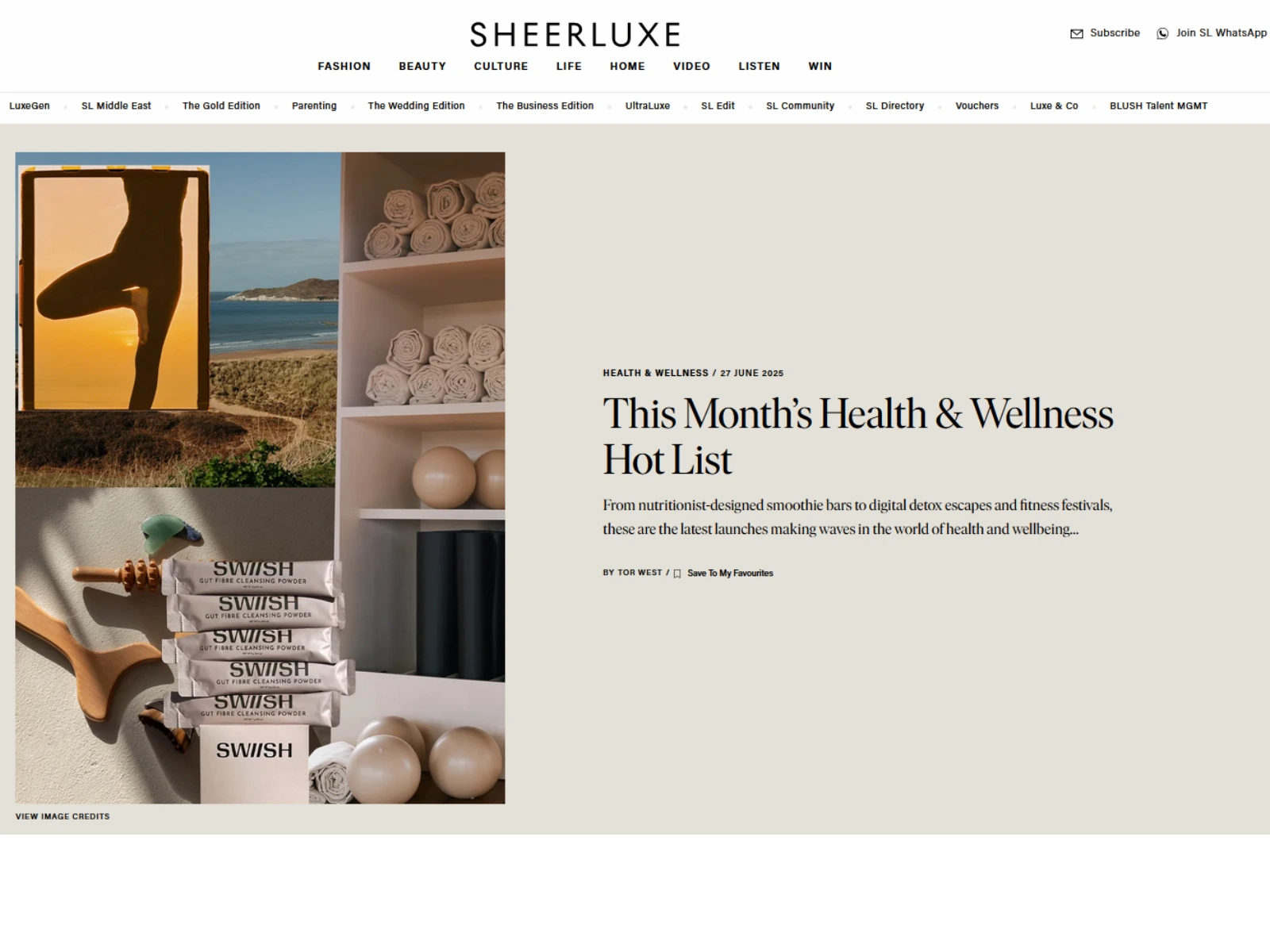 Sheerluxe: This Month's Health & Wellness Hot List